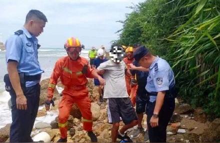 海南自然保护区男子钓鱼不慎摔伤，礁石困住无法自救，紧急报警求助