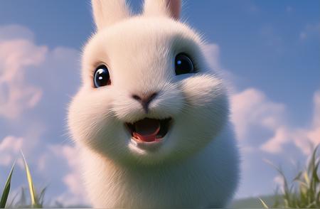 笑容满面的兔子：快乐生活的象征